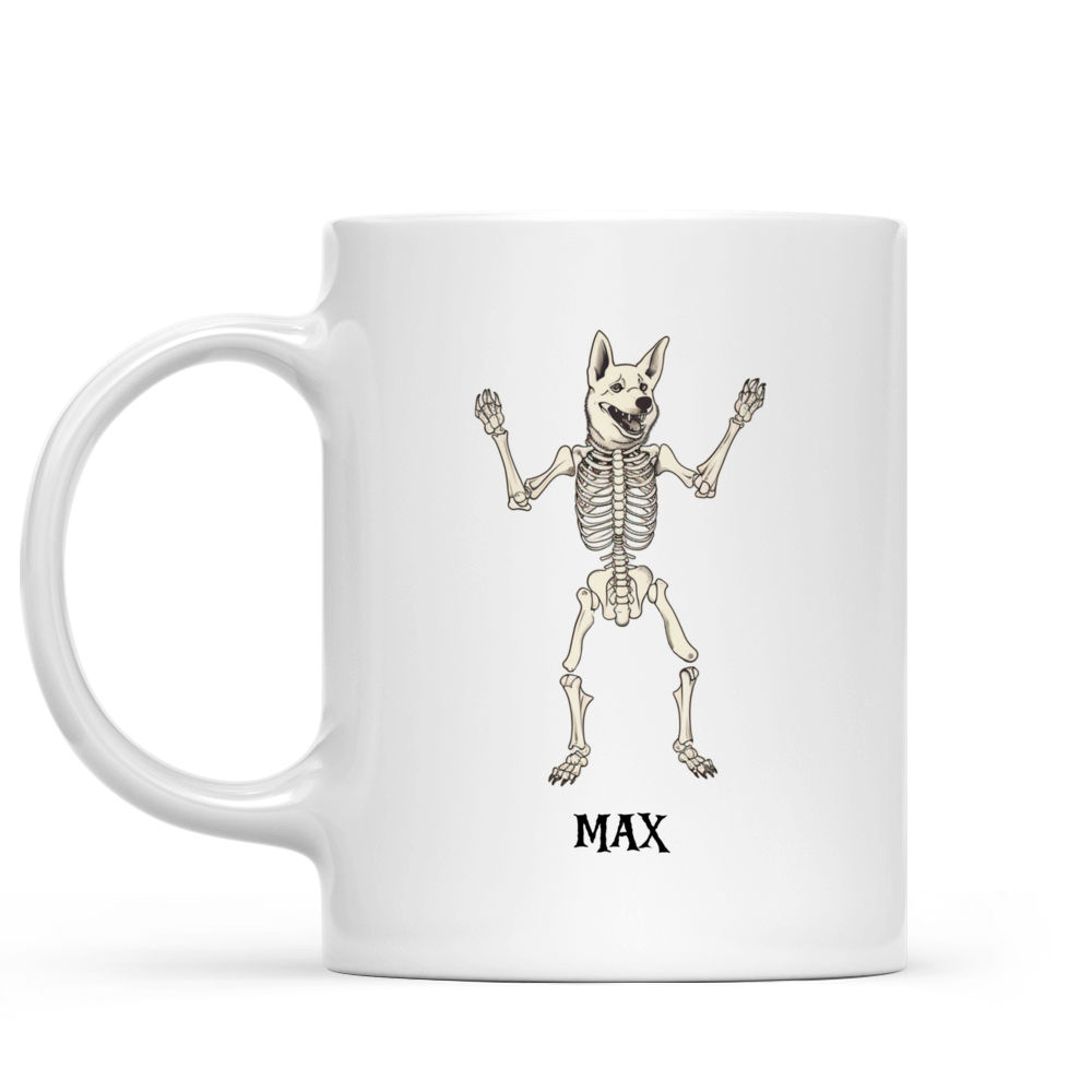 Halloween Dog Mug - Minimal German Shepherd Dog Skeleton Dancing Halloween Mug - Mug_1