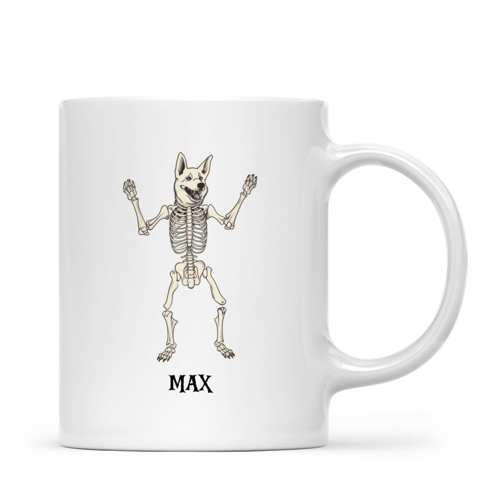 Halloween Dog Mug - Minimal German Shepherd Dog Skeleton Dancing Halloween Mug - Mug_2