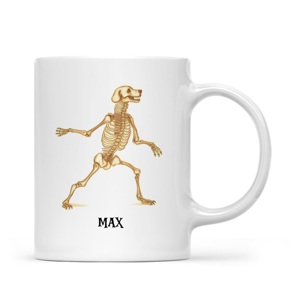 Halloween Dog Mug - Minimal Golden Retriever Dog Skeleton Dancing Halloween Mug - Mug_2