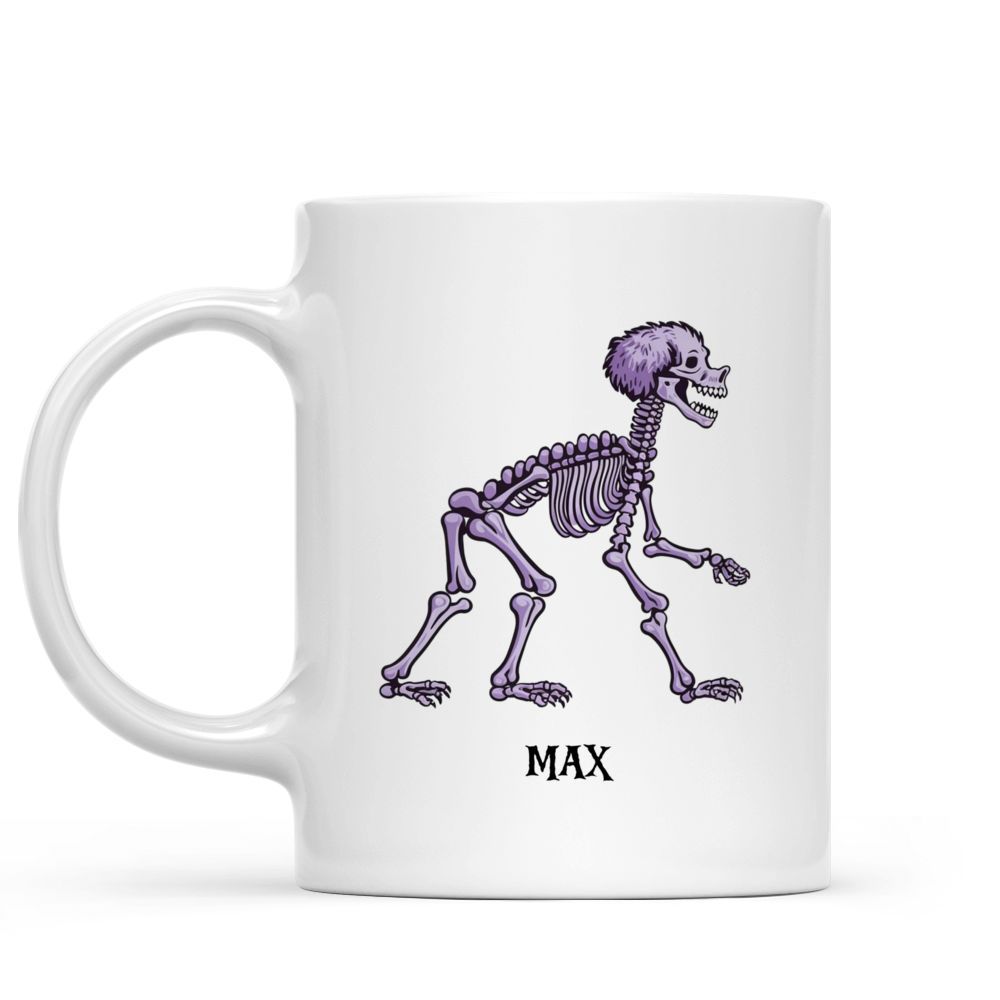 Halloween Dog Mug - Minimal Poodle Dog Skeleton Dancing Halloween Mug - Mug_1