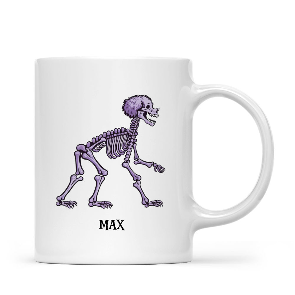 Halloween Dog Mug - Minimal Poodle Dog Skeleton Dancing Halloween Mug - Mug_2