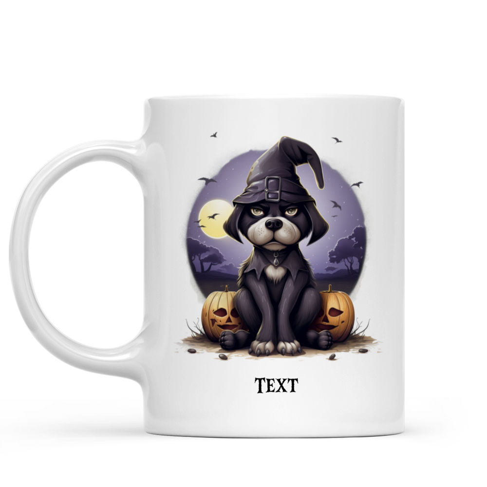 Halloween Dog Mug - Grumpy Labrador Retriever Dog Halloween Witch Costume Cartoon - Mug_1