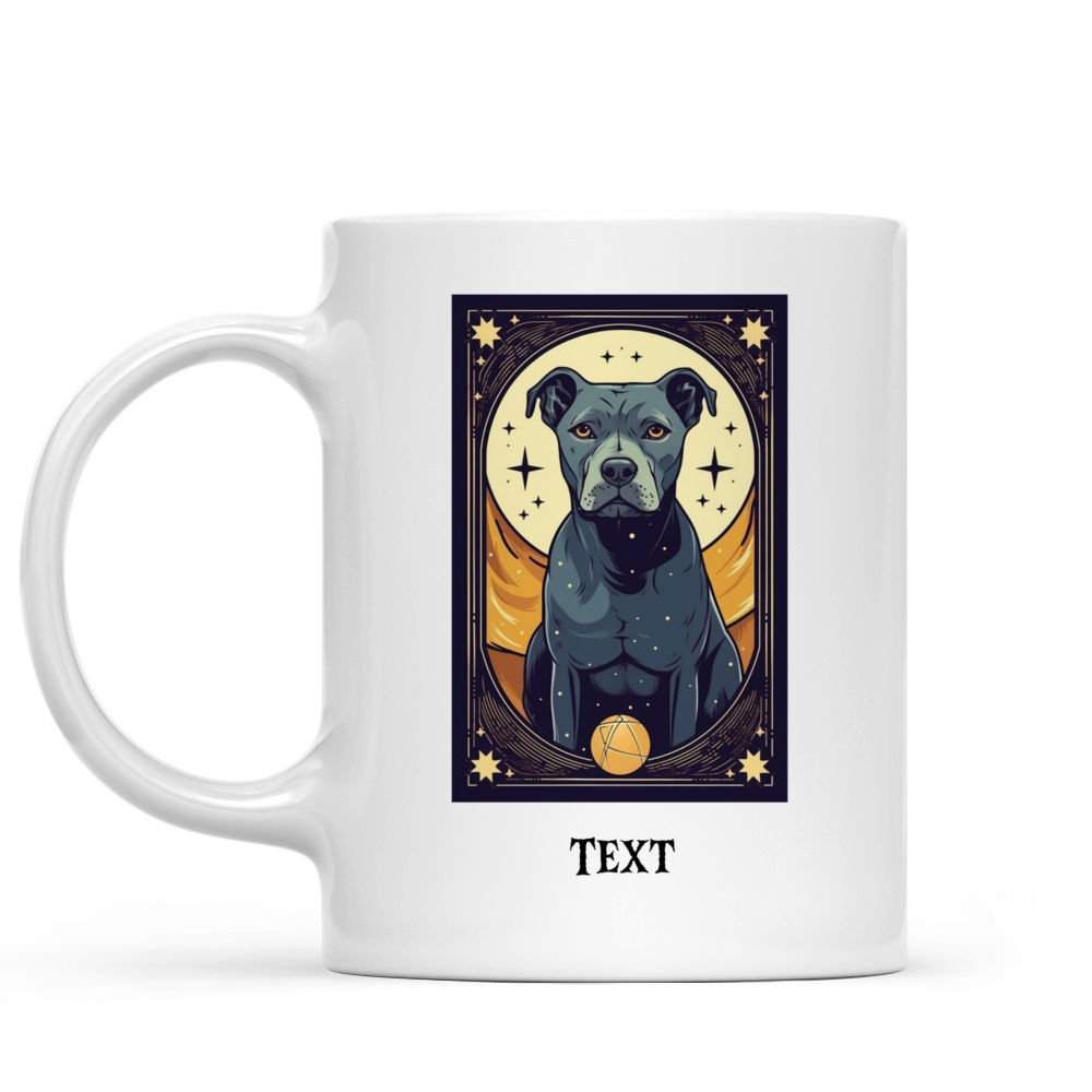 Halloween Dog Mug - Magical Pitbull Dog Halloween Tarot Card - Mug_1