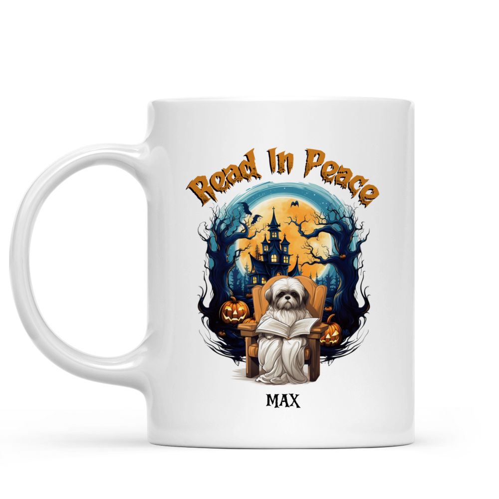 Halloween Dog Mug - Cute Shih Tzu Dog Halloween Ghost Costume Mug - Mug_1