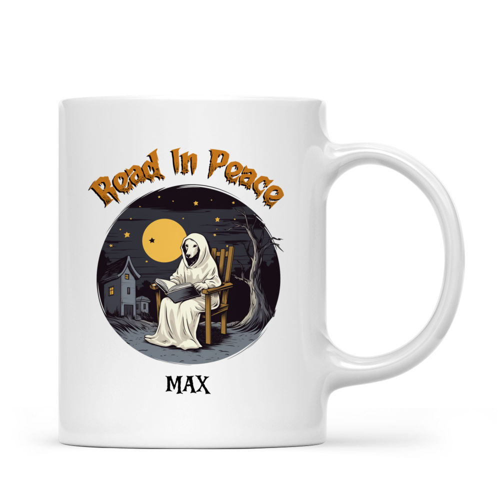 Halloween Dog Mug - Halloween Ghost Labrador Retriever Dog Reading Book - Mug_2