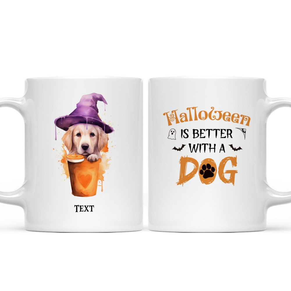 Halloween Dog Mug - Cute Labrador Retriever Dog in Watercolor Splash Style Halloween Dog - Mug_3