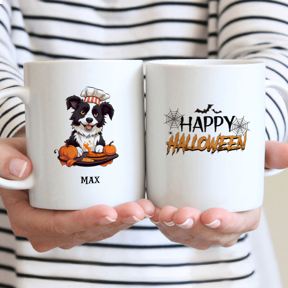 Halloween Dog Mug - Cute Border Collie Dog Cooking Halloween Cake - Mug