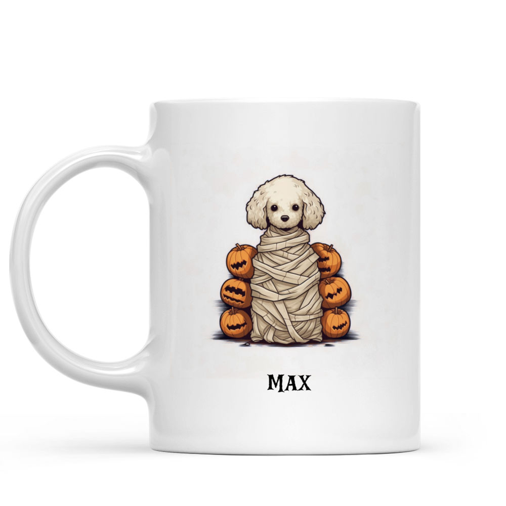 Halloween Dog Mug - Halloween Poodle Dog Mummy Cosplay - Mug_1