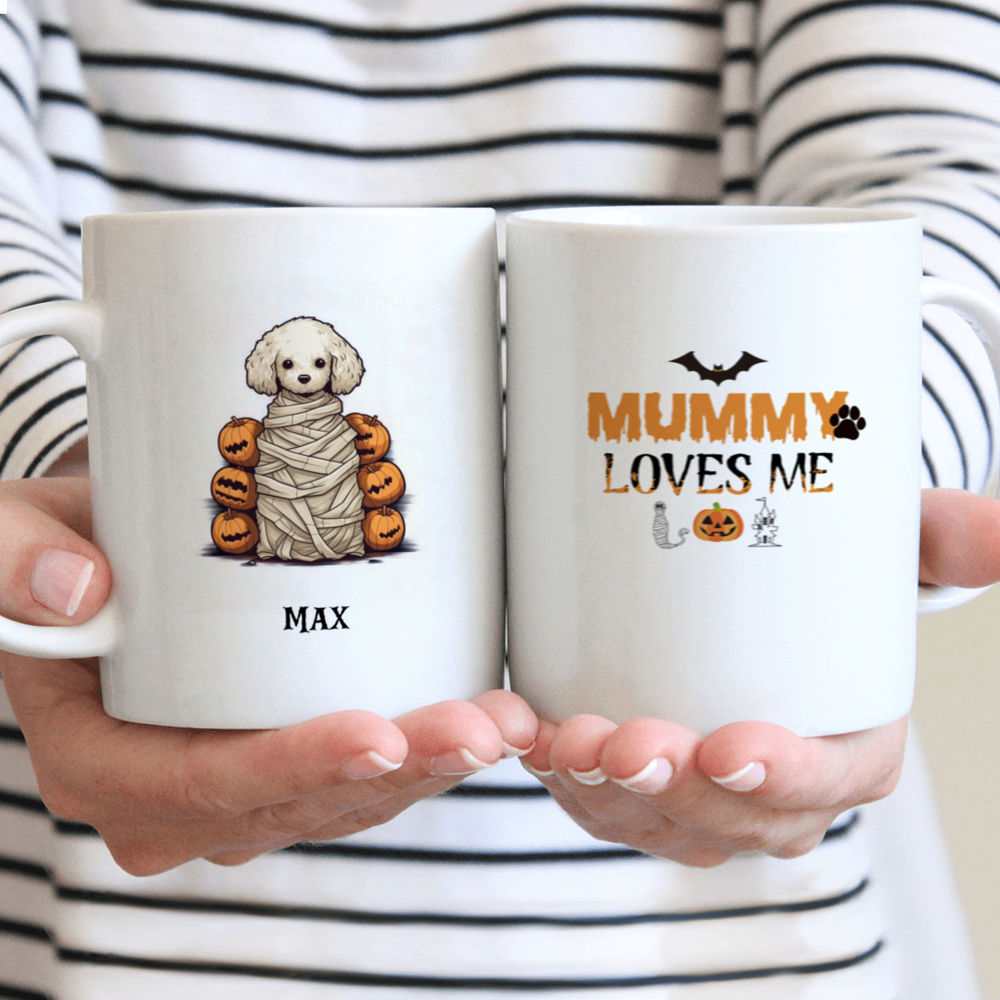 Halloween Dog Mug - Halloween Poodle Dog Mummy Cosplay - Mug