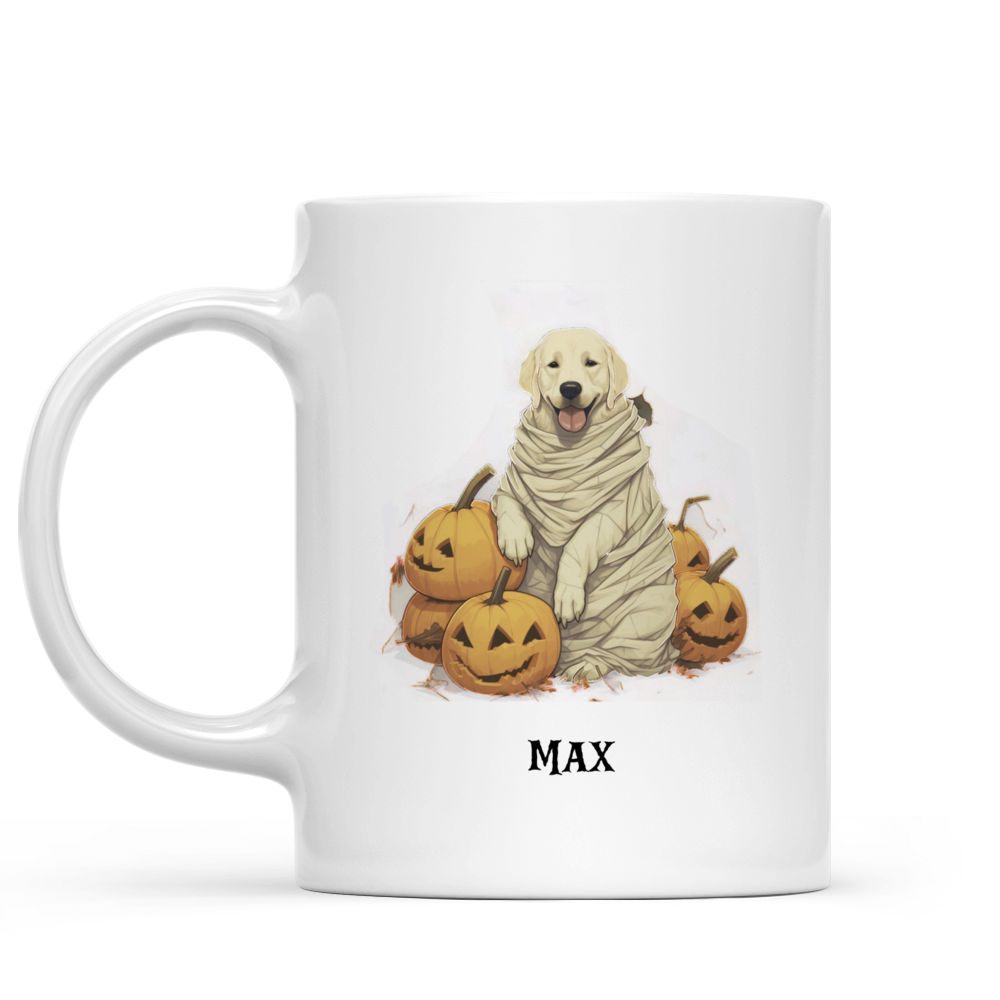 Halloween Dog Mug - Halloween Golden Retriever Dog Mummy Cosplay - Mug_1