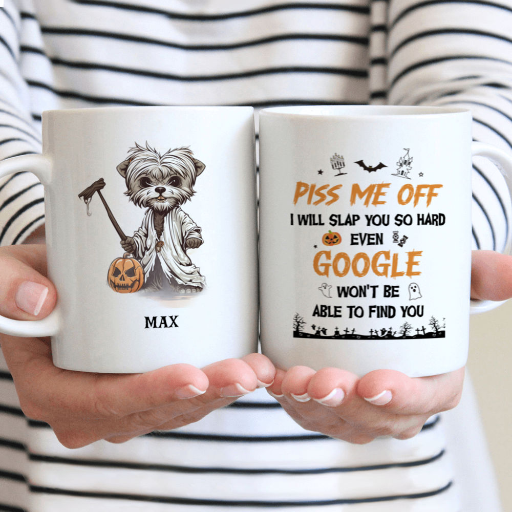 Halloween Dog Mug - Cute Yorkshire Terrier Dog in Halloween Ghost Costume Funny Fantasy Mug - Mug