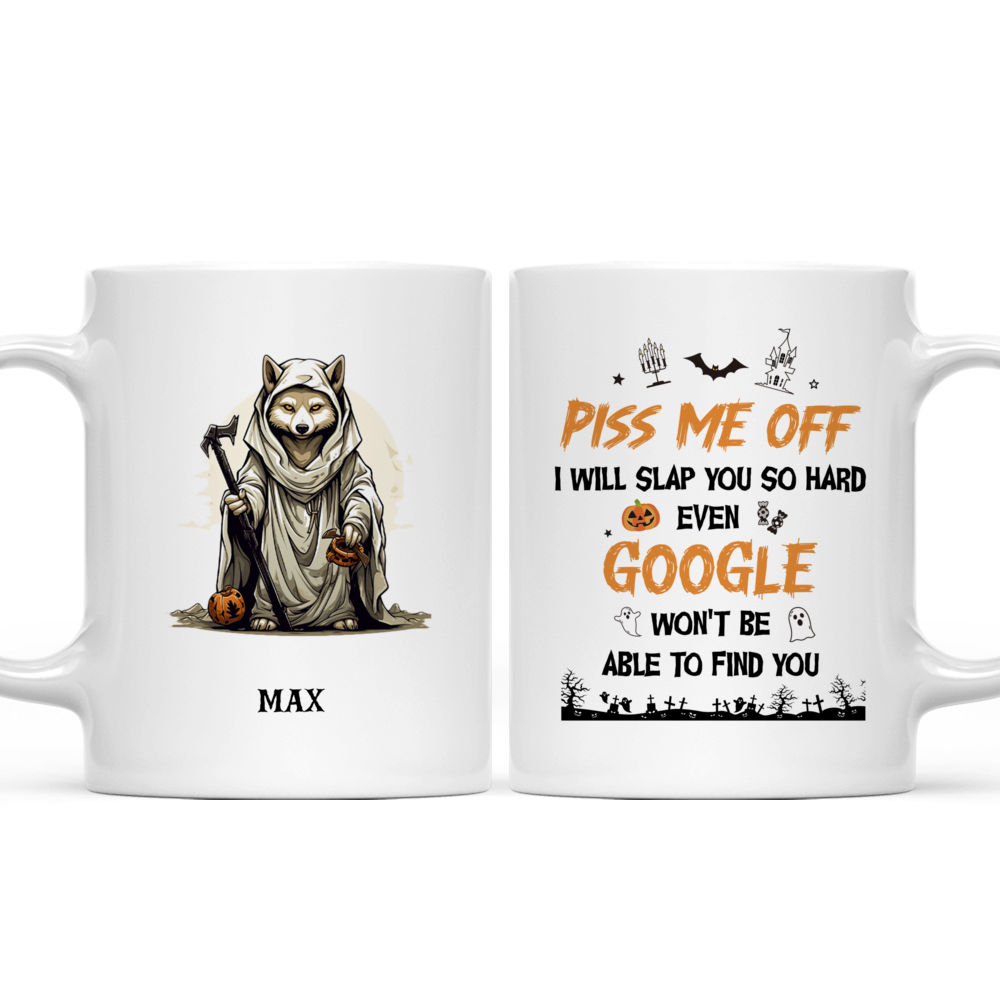 Halloween Dog Mug - Cute German Shepherd Dog Wearing Halloween Ghost Costume - Mug_3