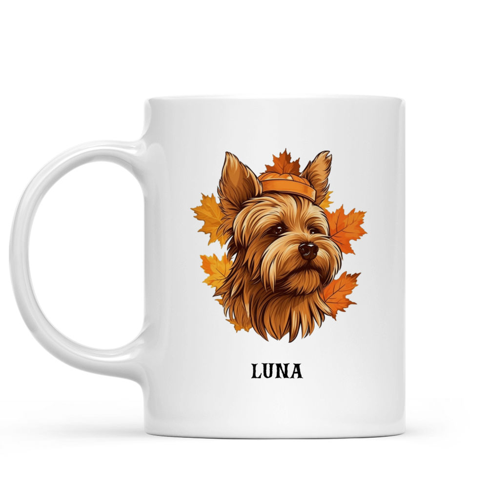 Halloween Dog Mug - Autumn Yorkshire Terrier Dog Halloween Mug - Mug_1