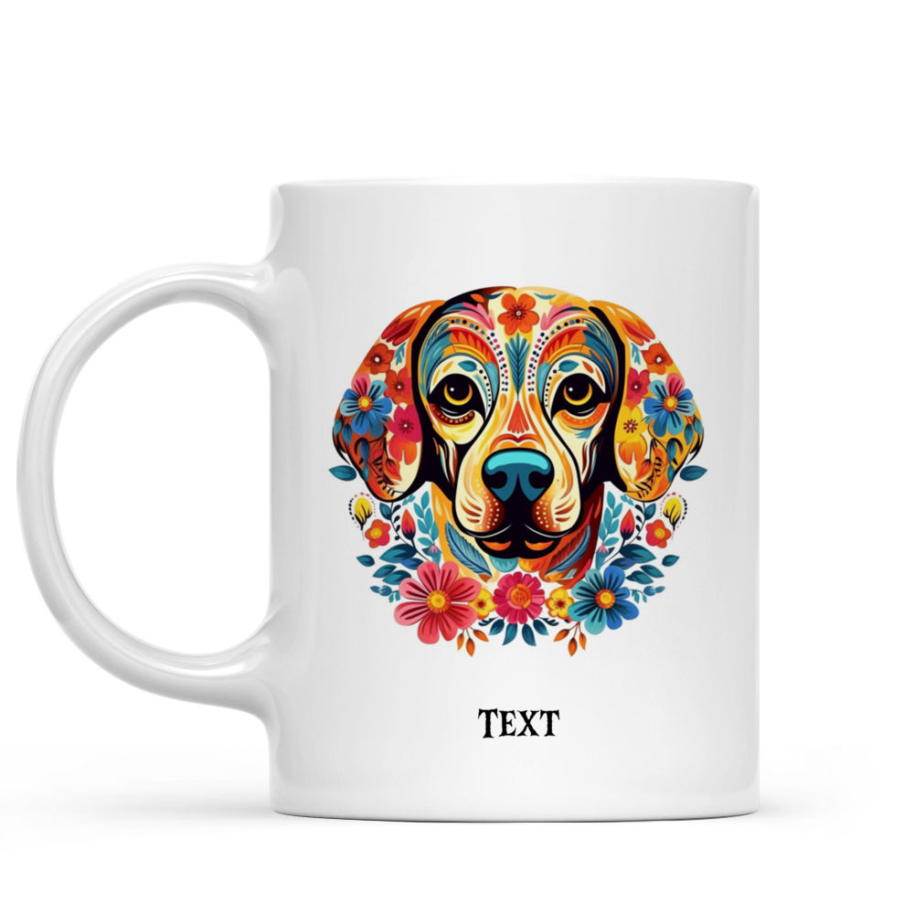 Halloween Dog Mug - Golden Retriever Dog Dia de los Muertos Skull Halloween - Mug_1