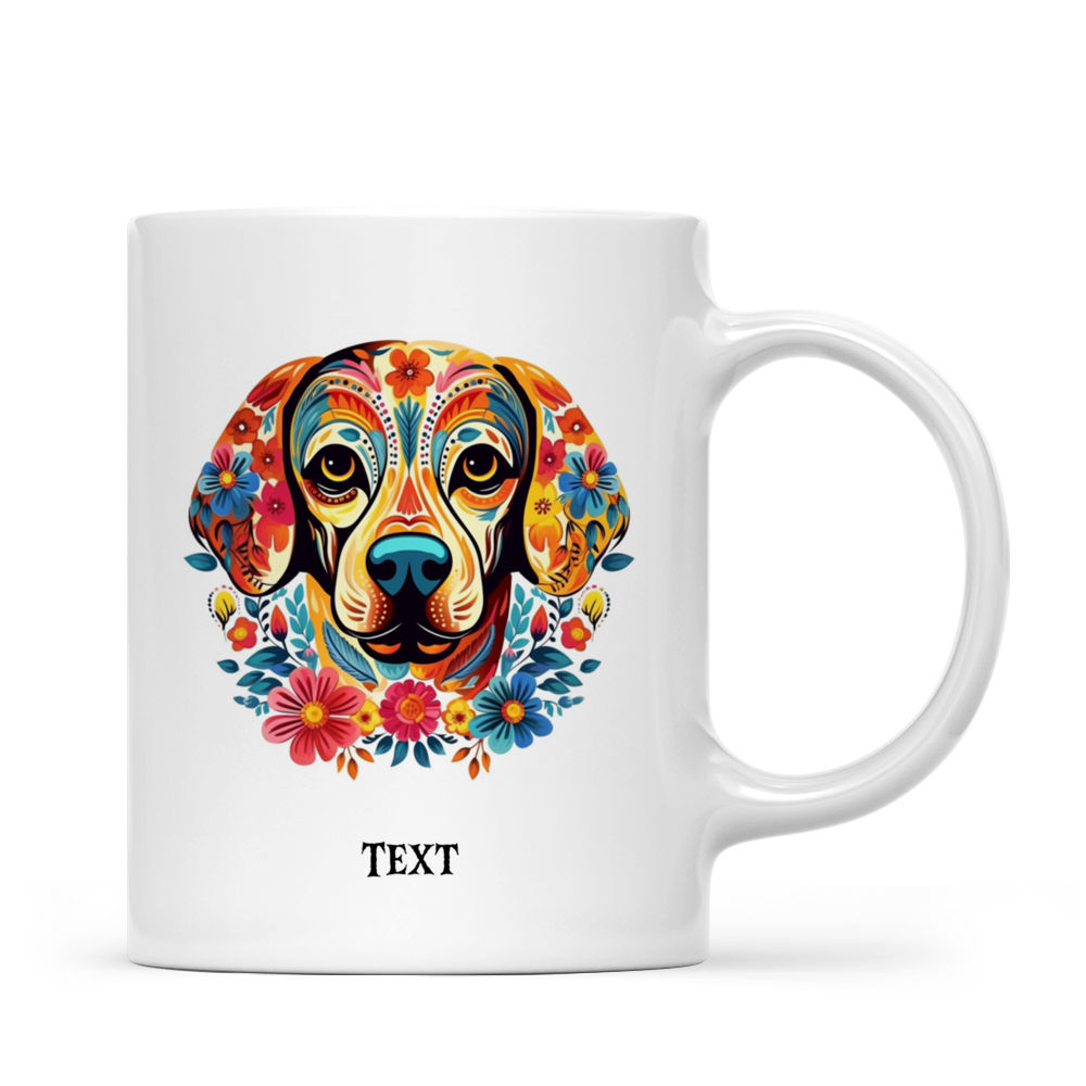 Halloween Dog Mug - Golden Retriever Dog Dia de los Muertos Skull Halloween - Mug_2