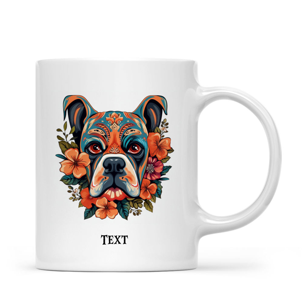 Halloween Dog Mug - Bulldog Dog Dia de los Muertos Skull Halloween - Mug_2