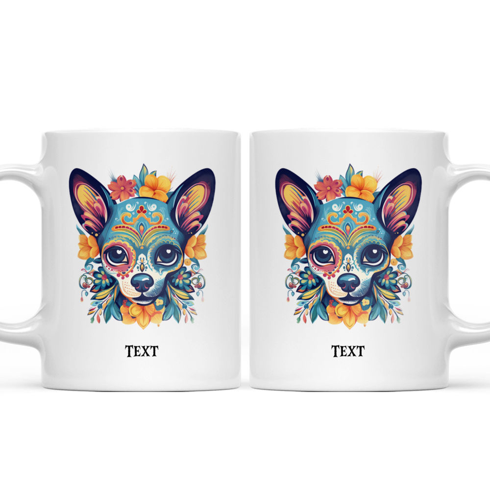 Halloween Dog Mug - Mexican Chihuahua Dog Skull Day of the Dead Festival - Mug_3