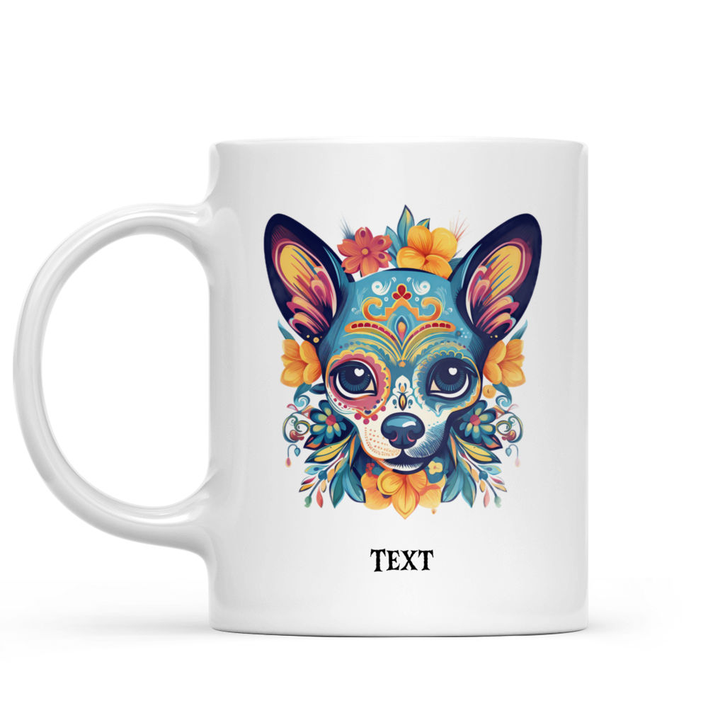 Halloween Dog Mug - Mexican Chihuahua Dog Skull Day of the Dead Festival - Mug_1