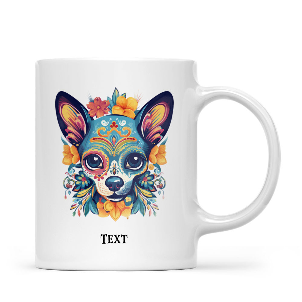 Halloween Dog Mug - Mexican Chihuahua Dog Skull Day of the Dead Festival - Mug_2