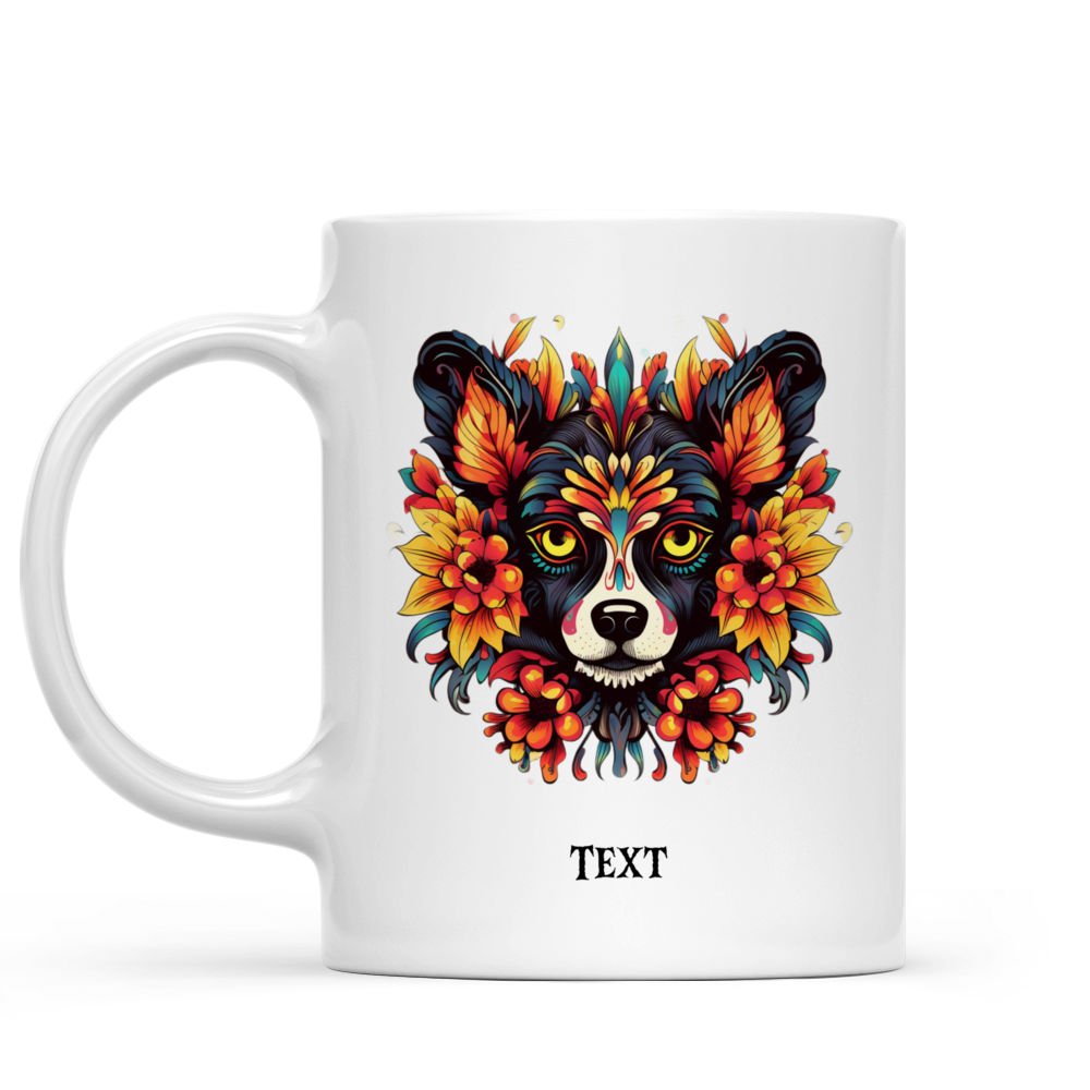 Halloween Dog Mug - Dia de los muertos Border Collie dog skull Halloween Dog - Mug_1