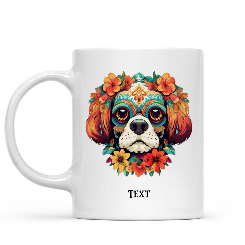 Halloween Dog Mug - Shih Tzu Dog Dia de los Muertos Skull Halloween - Mug_1