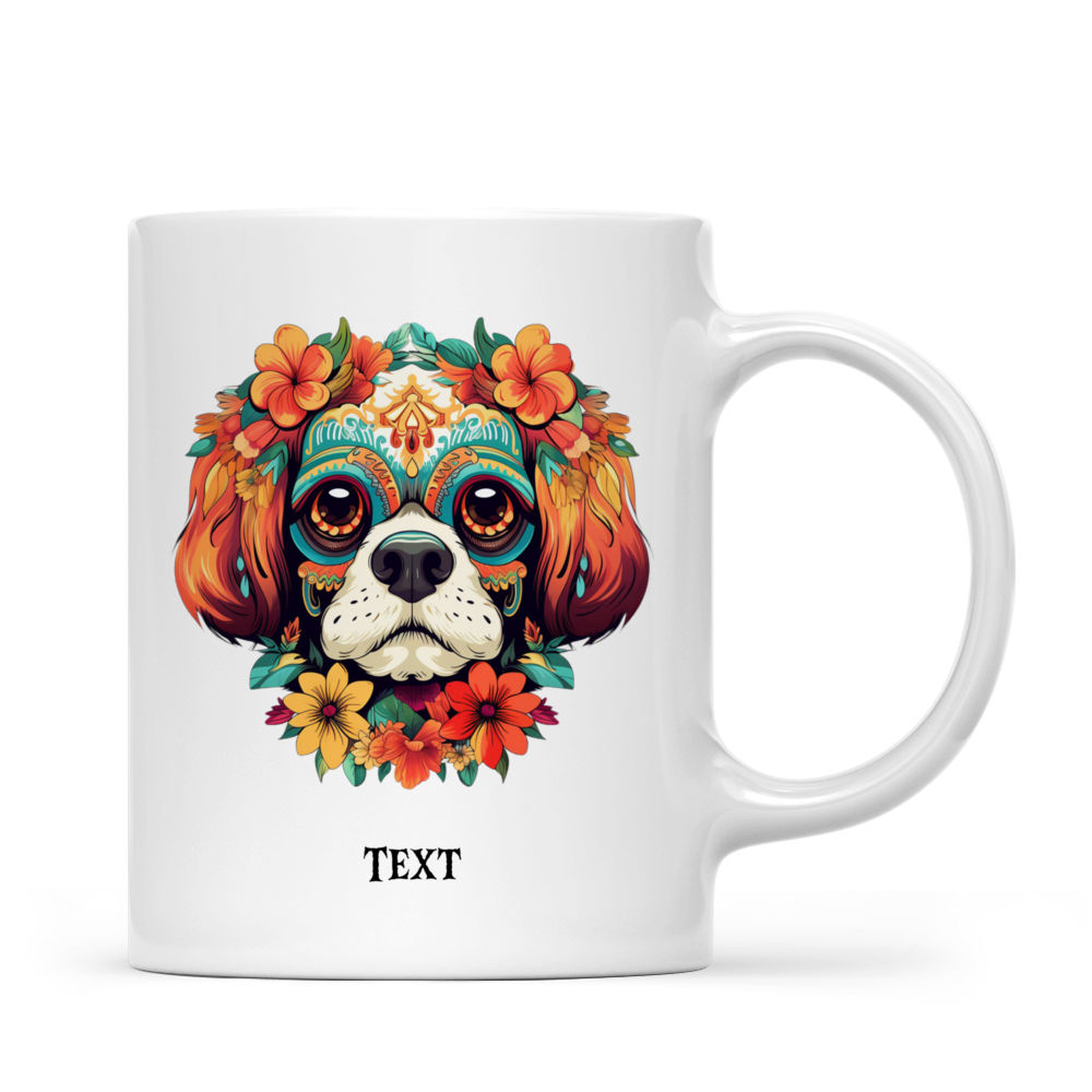 Halloween Dog Mug - Shih Tzu Dog Dia de los Muertos Skull Halloween - Mug_2