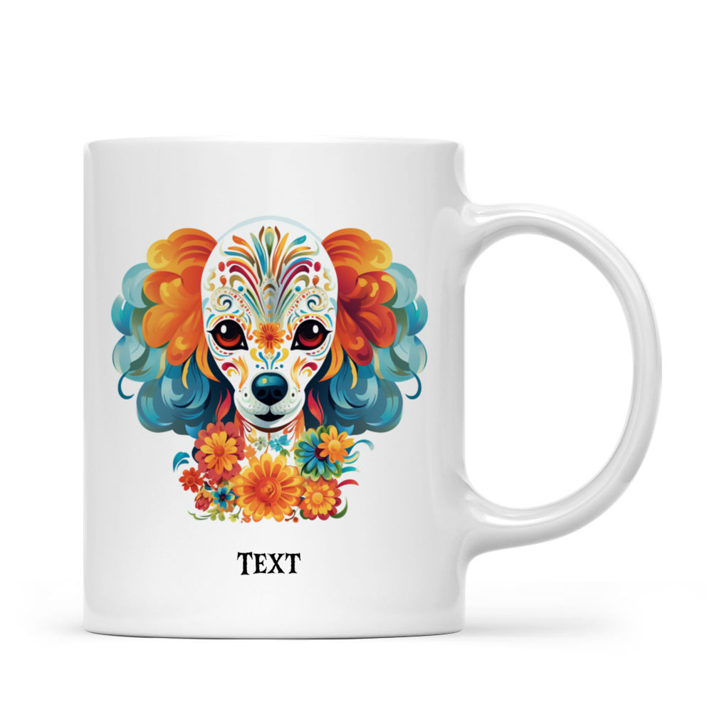 Halloween Dog Mug - Poodle Dog Dia de los Muertos Skull Halloween - Mug_2