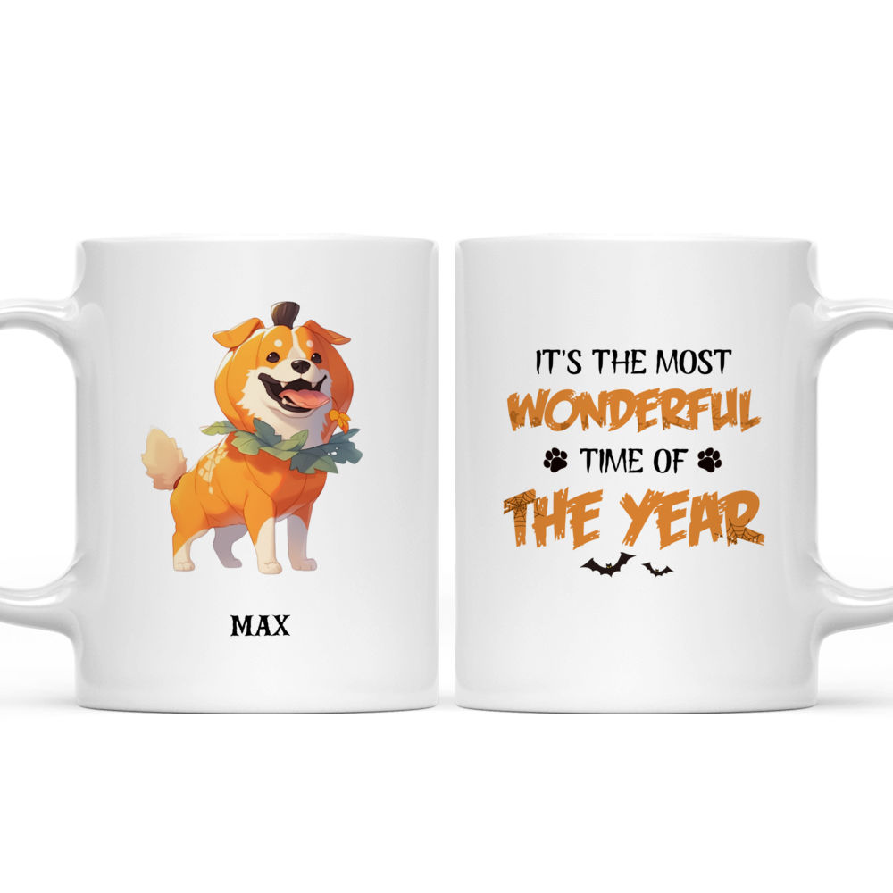 Personalized Mug - Halloween Dog Mug - Smiling Pitbull Dog Halloween Mug_3