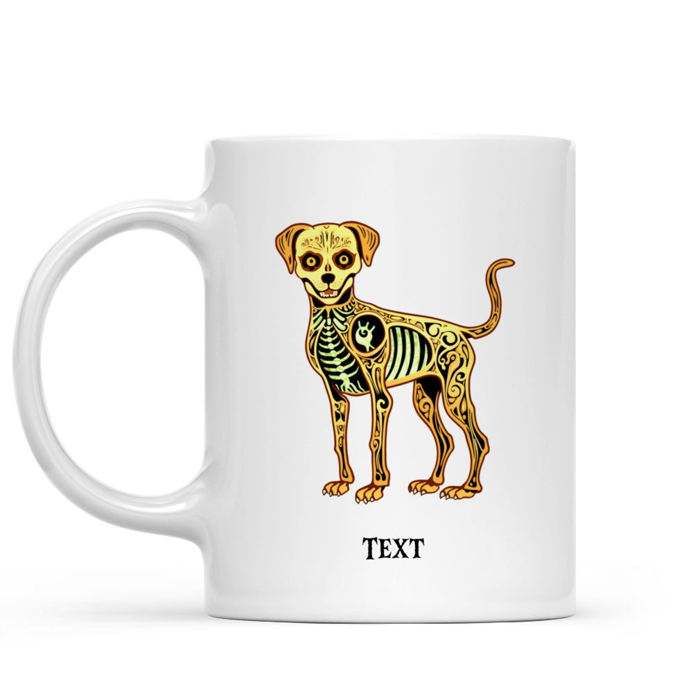 Halloween Dog Mug - Mexican Style Golden Retriever Dog Skeleton Costume - Mug_1