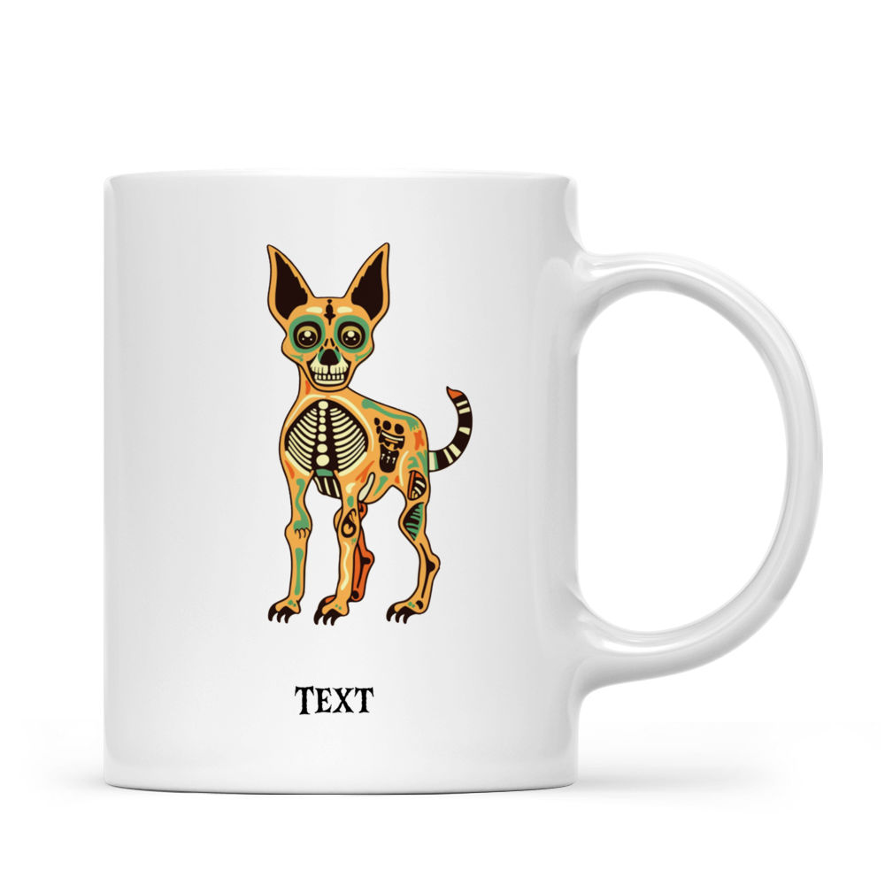 Personalized Mug - Halloween Dog Mug - Mexican Style German Shepherd Dog Skeleton Costume_2