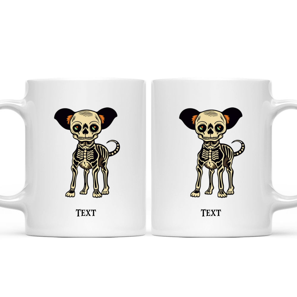 Halloween Dog Mug - Mexican Style Shih Tzu Dog Skeleton Costume Illustration - Mug_3