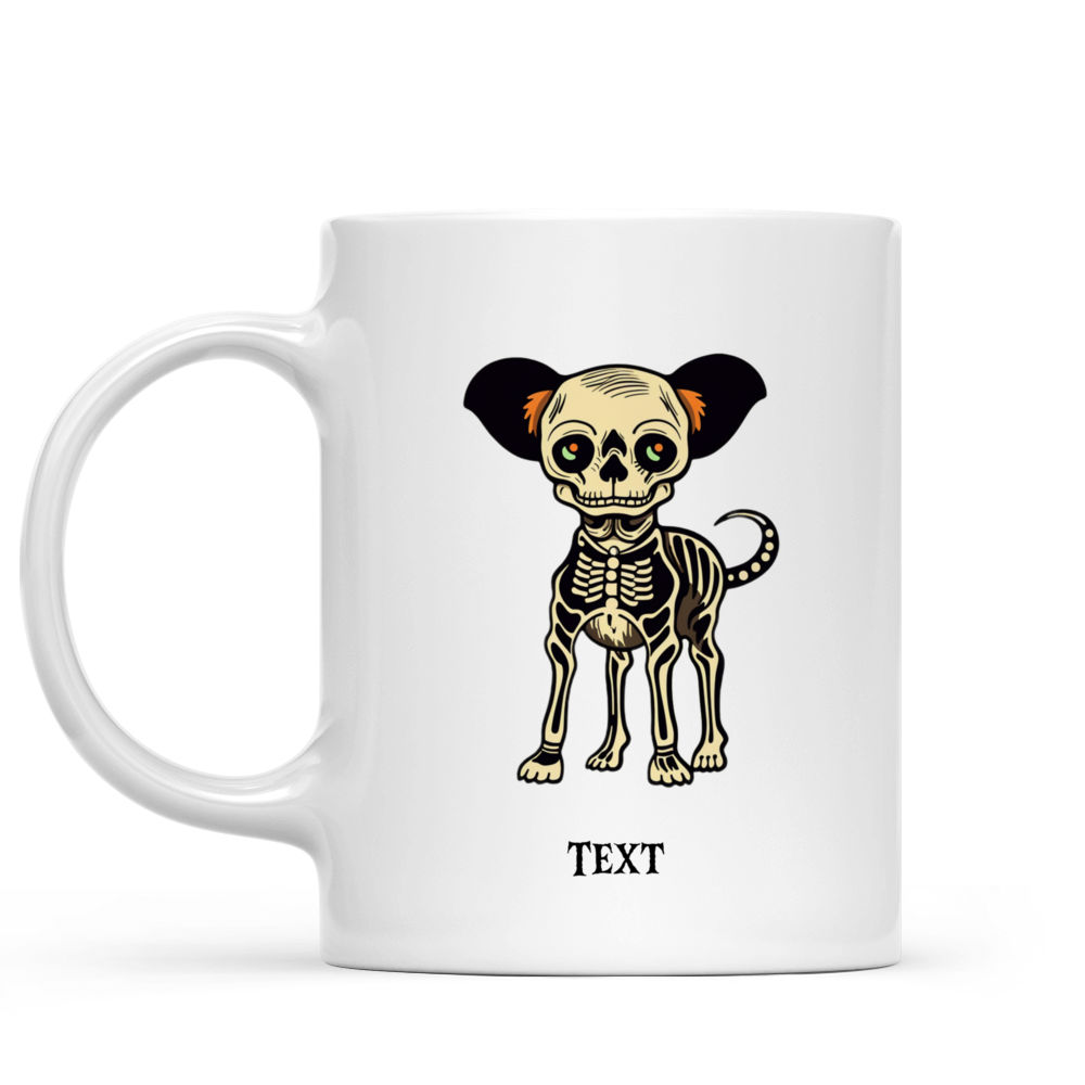 Halloween Dog Mug - Mexican Style Shih Tzu Dog Skeleton Costume Illustration - Mug_1