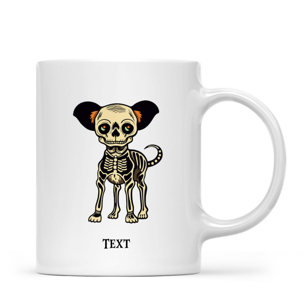 Halloween Dog Mug - Mexican Style Shih Tzu Dog Skeleton Costume Illustration - Mug_2