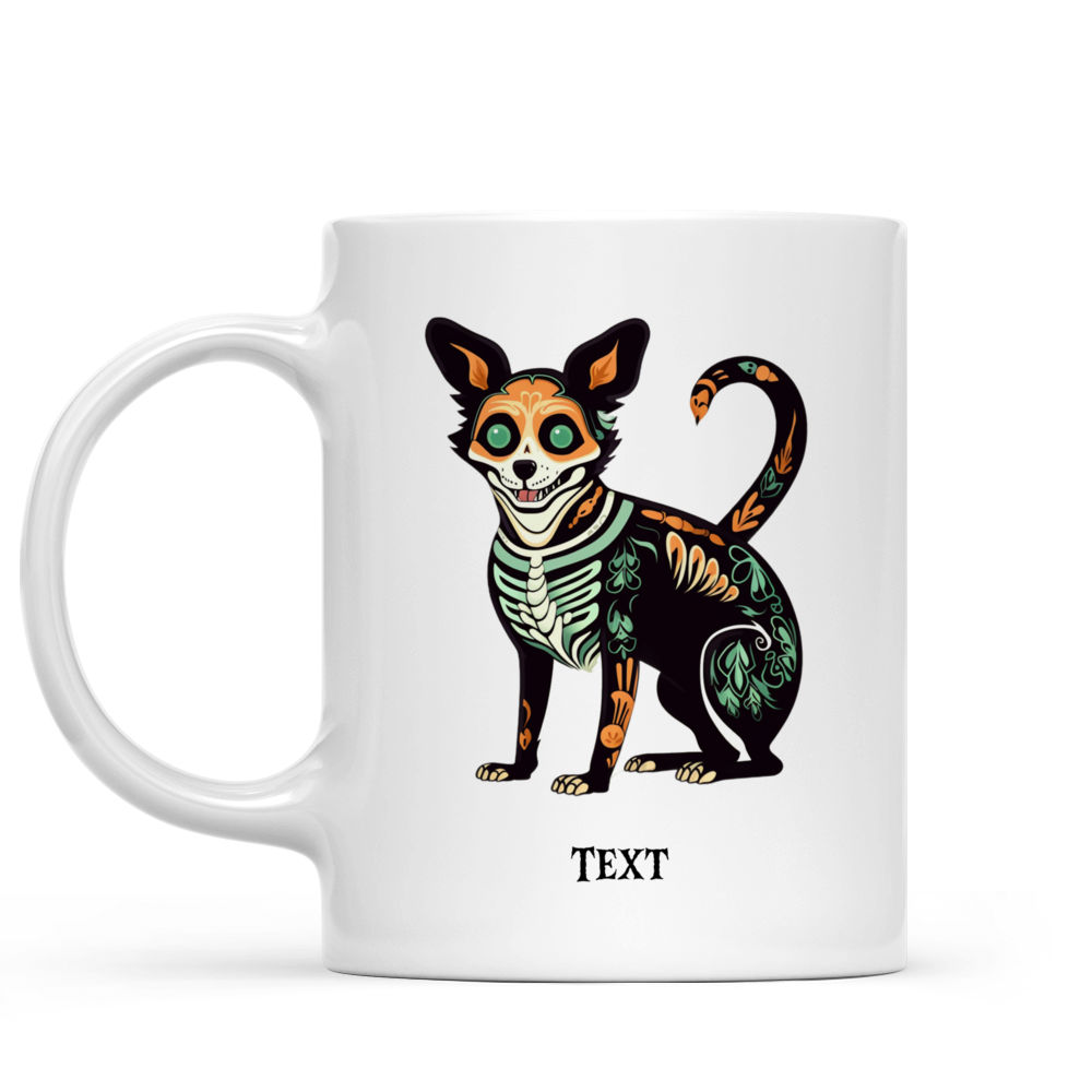 Halloween Dog Mug - Mexican Style Border Collie Dog Skeleton Halloween - Mug_1