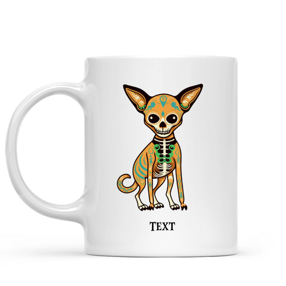 Halloween Dog Mug - Mexican Style Chihuahua Dog Skeleton Costume - Mug_1