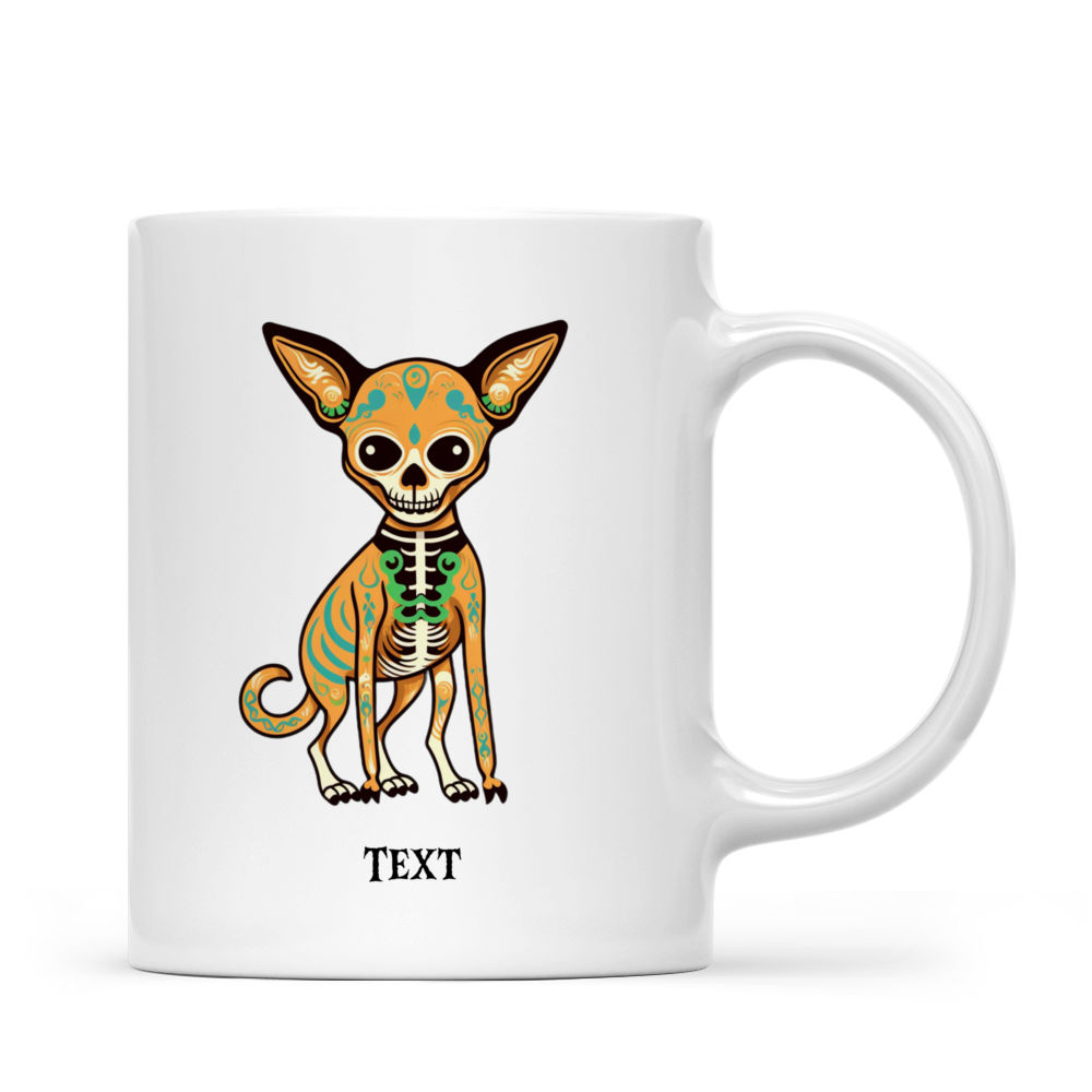 Halloween Dog Mug - Mexican Style Chihuahua Dog Skeleton Costume - Mug_2