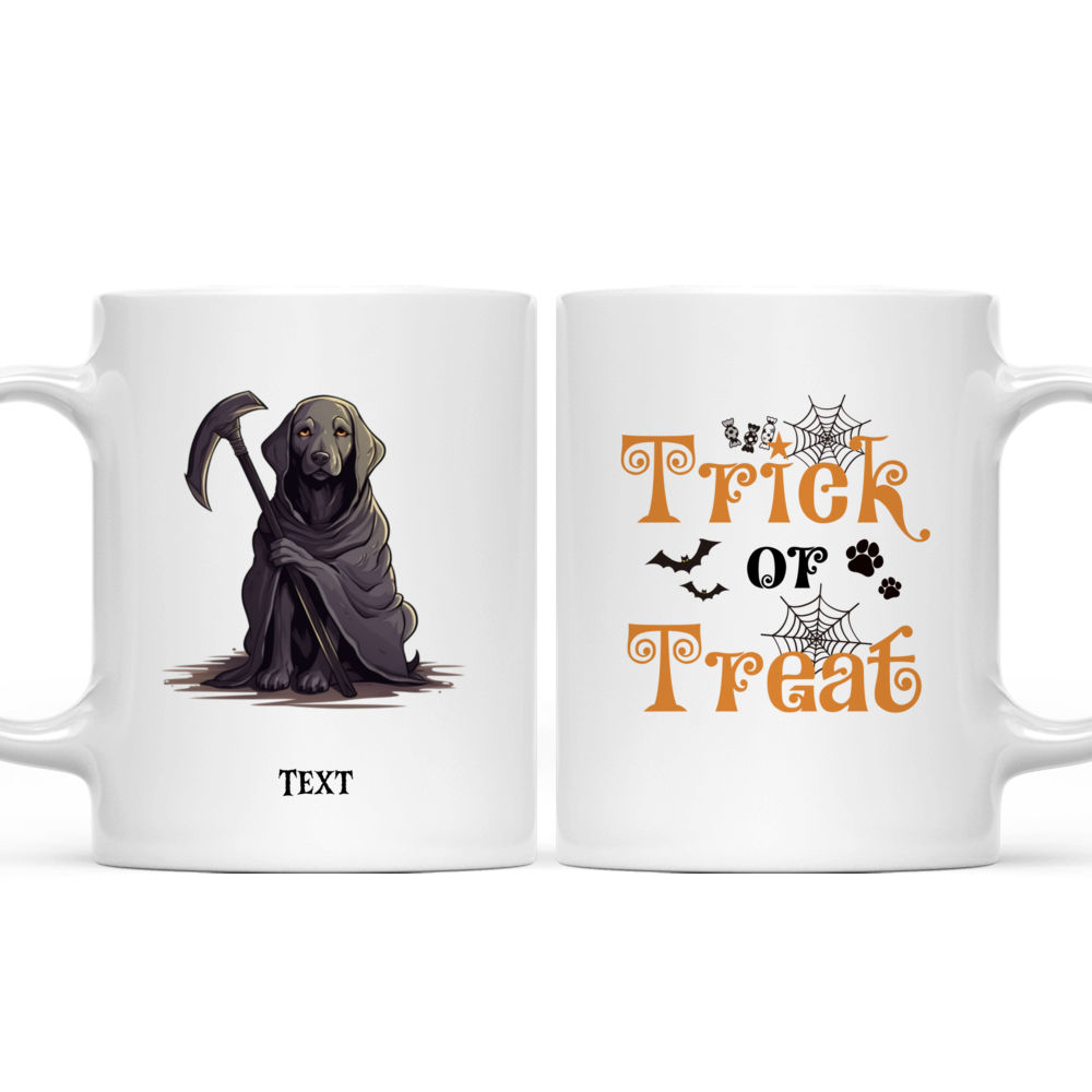 Cute Labrador Retriever Dog Grim Reaper Holding Scythe Cartoon