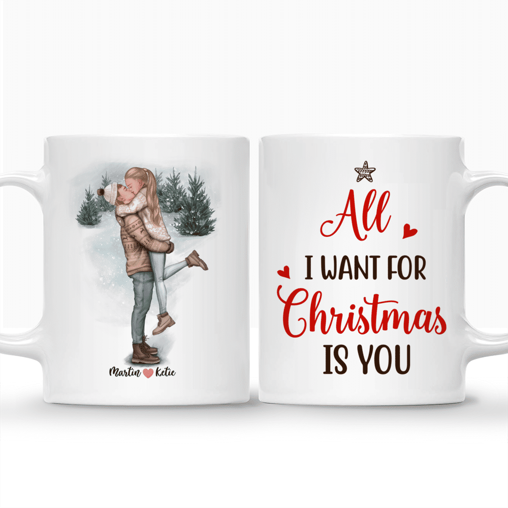 Kissing Couple Mug - All I Want For Christmas Is You - Valentine's Day Gifts, Couple Gifts, Valentine Mug - Personalized Mug_3