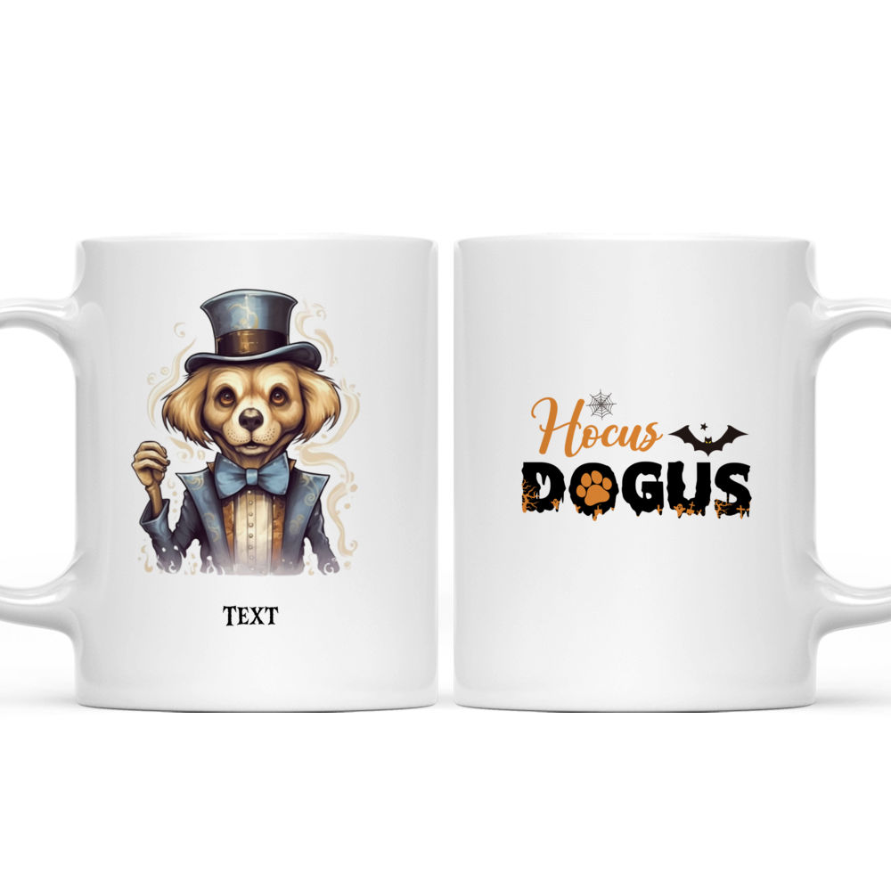 Halloween Golden Retriever Dog Magician Mug with Ghost Fires