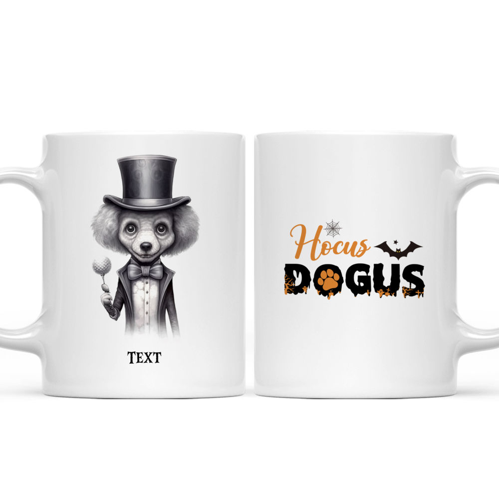 Halloween Poodle Dog Magician Mug with Ghost Fires