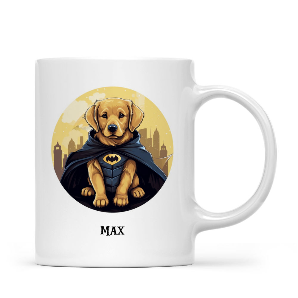 Halloween Dog Mug - Golden Retriever Dog Batman Costume Cartoon - Mug_2