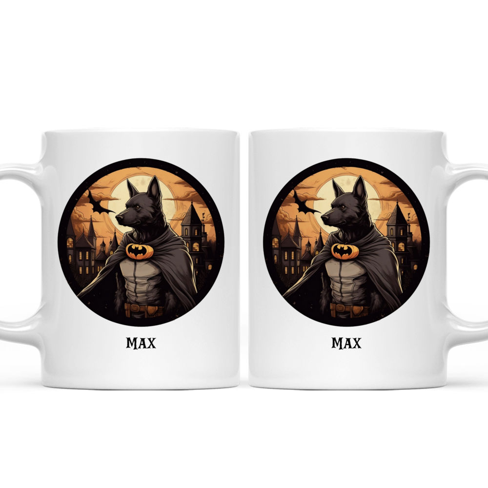 Halloween Dog Mug - German Shepherd Dog Batman Costume Cartoon - Mug_3