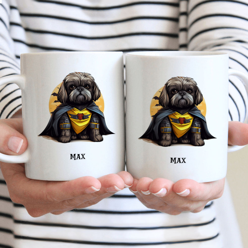 Halloween Dog Mug - Cartoon Shih Tzu Dog Batman Costume - Mug