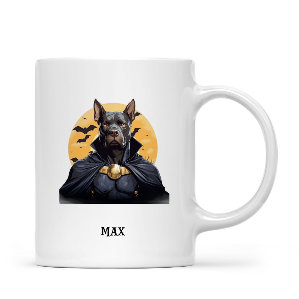 Halloween Dog Mug - Pitbull Dog Batman Costume - Mug_2