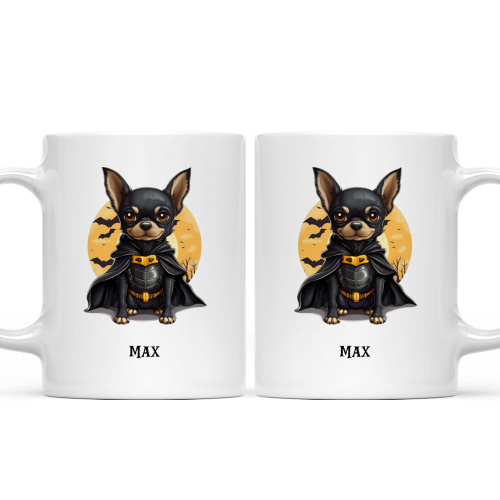 Halloween Dog Mug - Chihuahua Dog Batman Costume Cartoon - Mug_3