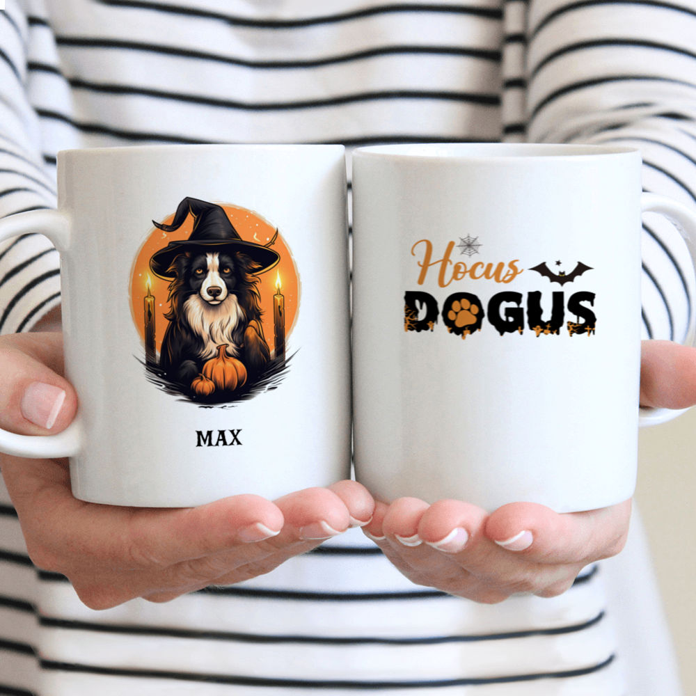 Halloween Dog Mug - Cute Border Collie Witch Dog Halloween Mug - Mug