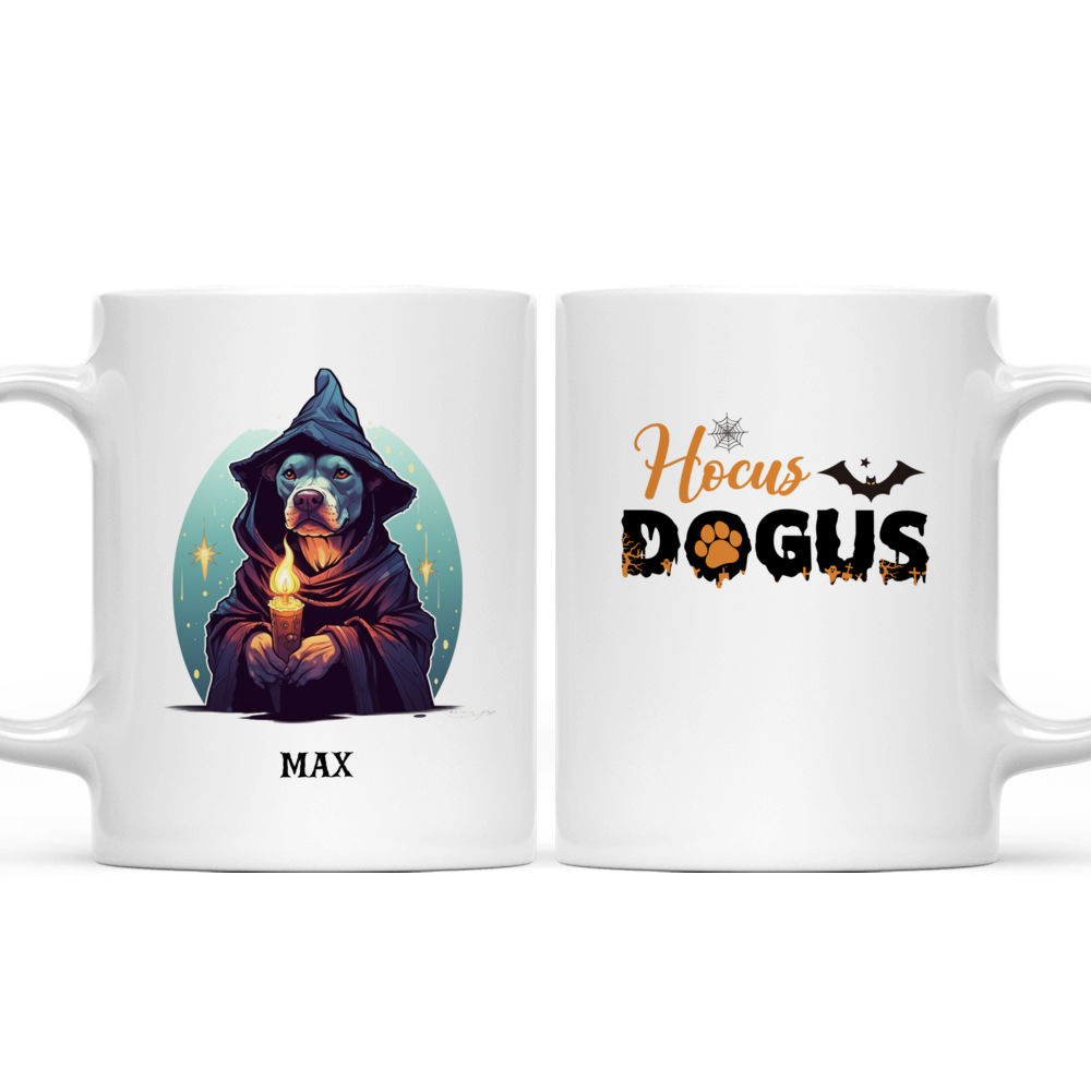 Halloween Dog Mug - Cute Pitbull Dog in Witch Costume with Candle Halloween Mug - Mug_3