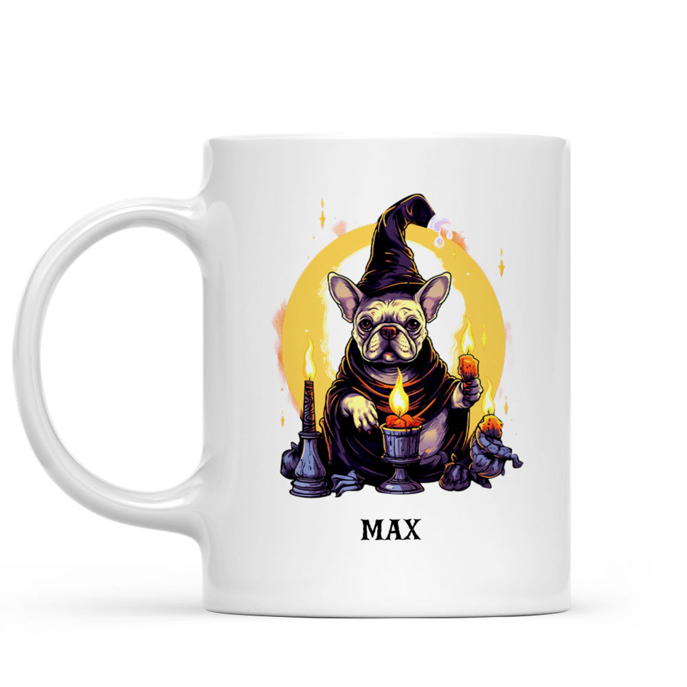 Halloween Dog Mug - Cute French Bulldog Witch Holding Candle Halloween Mug - Mug_1