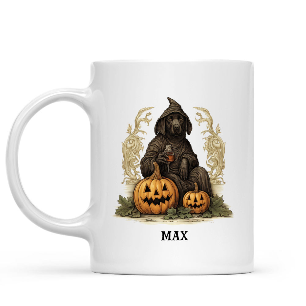 Halloween Dog Mug - Witchy Labrador Retriever Carving Halloween Pumpkin Cartoon - Mug_1