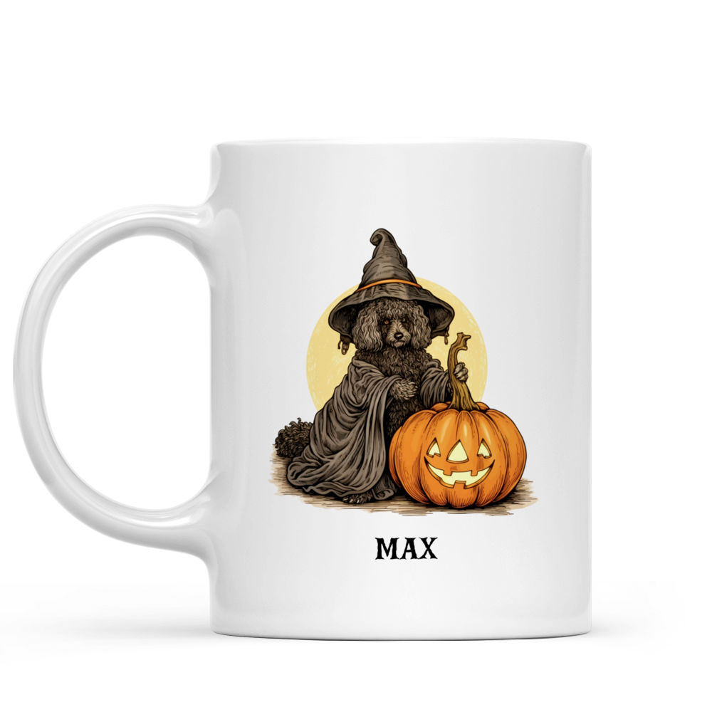 Halloween Dog Mug - Witch Poodle Carving Halloween Pumpkin Cartoon - Mug_1